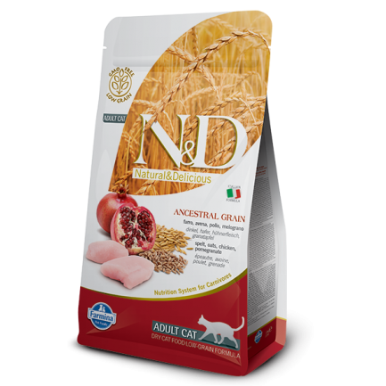 Farmina N&D Ancestral Low-Grain Adult Cat con Pollo e Melograno per Gatti