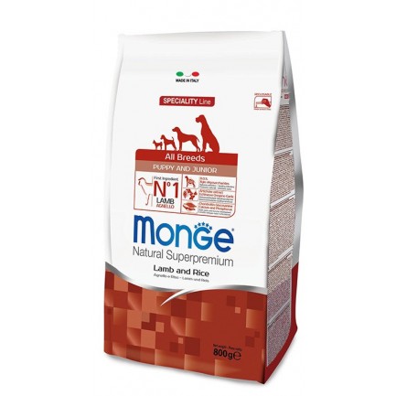 Monge All Breeds Puppy Junior con Agnello e Riso per Cuccioli