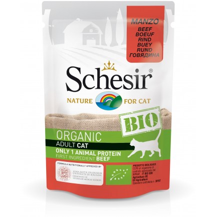 Schesir Cat BIO Organic con Manzo Cibo Umido per Gatti