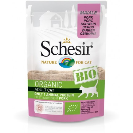 Schesir Cat BIO Organic con Maiale Cibo Umido per Gatti