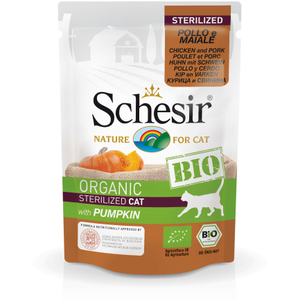 Schesir Cat BIO Chicken and Pork with Pumpkin for Sterilized Cats