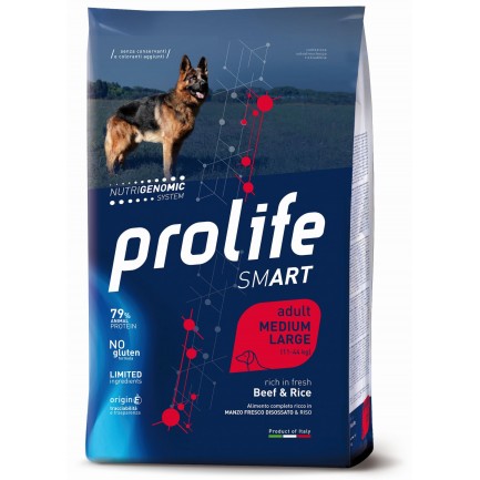 Prolife Smart Adult con carne de vacuno y arroz para perros